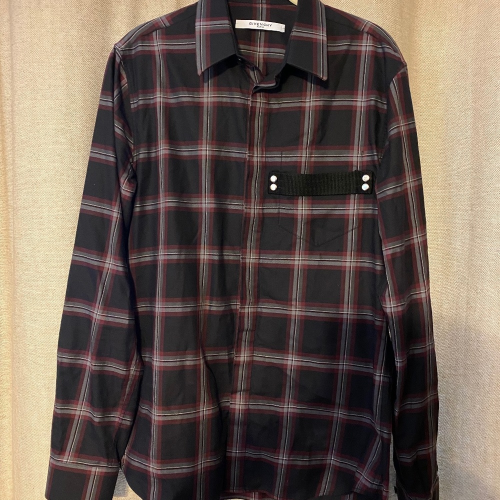 Givenchy Men's Plaid Button Down Shirt